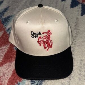 Buck Off White and Black Cap